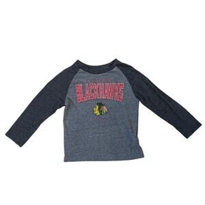 Reebok Youth Chicago Blackhawks Long Sleeve Shirt Size Medium